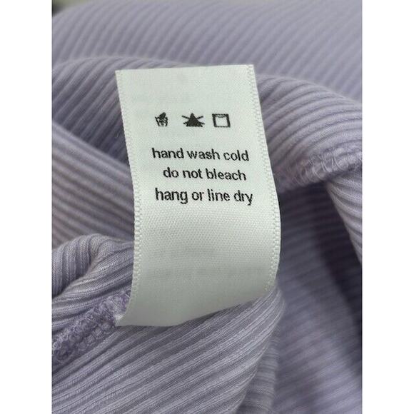 Naked Wardrobe Mini Dress Snatched Vibes Long Sleeve Rib Knit Purple Small NWT - Picture 10 of 10